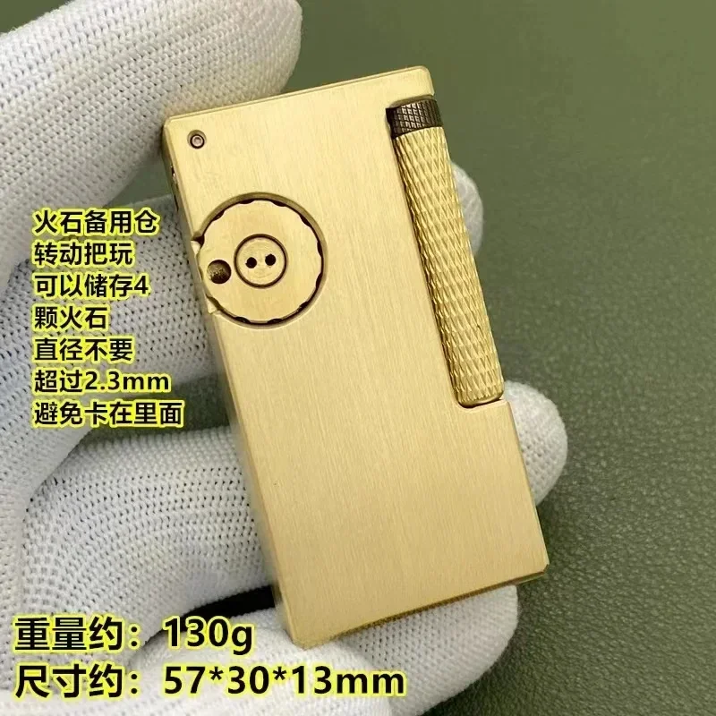 New Double Oil Compartment Lifting Arm Lighter Hand Carved Side Pulley Brass Lighter Men's Collection Gift New Double Oil Compartment Lifting Arm Lighter Hand Carved Side Pulley Brass Lighter Men's Collection Gift