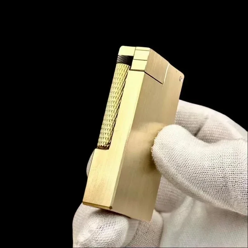 New Double Oil Compartment Lifting Arm Lighter Hand Carved Side Pulley Brass Lighter Men's Collection Gift New Double Oil Compartment Lifting Arm Lighter Hand Carved Side Pulley Brass Lighter Men's Collection Gift