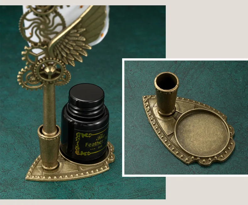 1 Set 0.5mm Quill Pen Ink Set Vintage Steampunk High Quality Gift Feather Dip Glittering Signature Quill Pen Ink Father's Day 1 Set 0.5mm Quill Pen Ink Set Vintage Steampunk High Quality Gift Feather Dip Glittering Signature Quill Pen Ink Father's Day