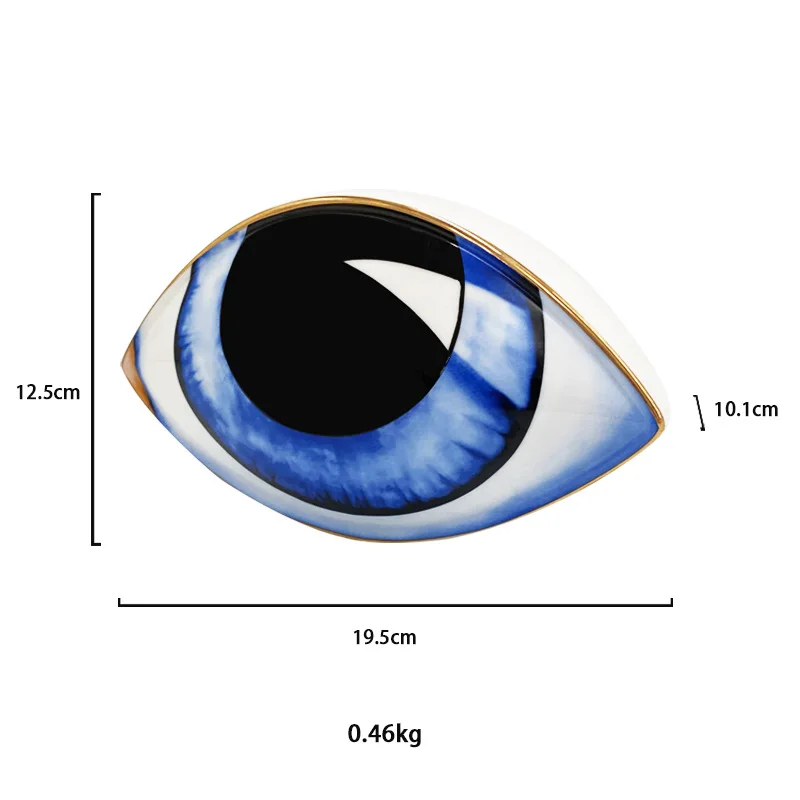 Vilead Ceramics Evil Eye Sculptures Devil's Eye Statue Charm Desktop Ornaments Home Living Room Decoration Feng Shui Accessories