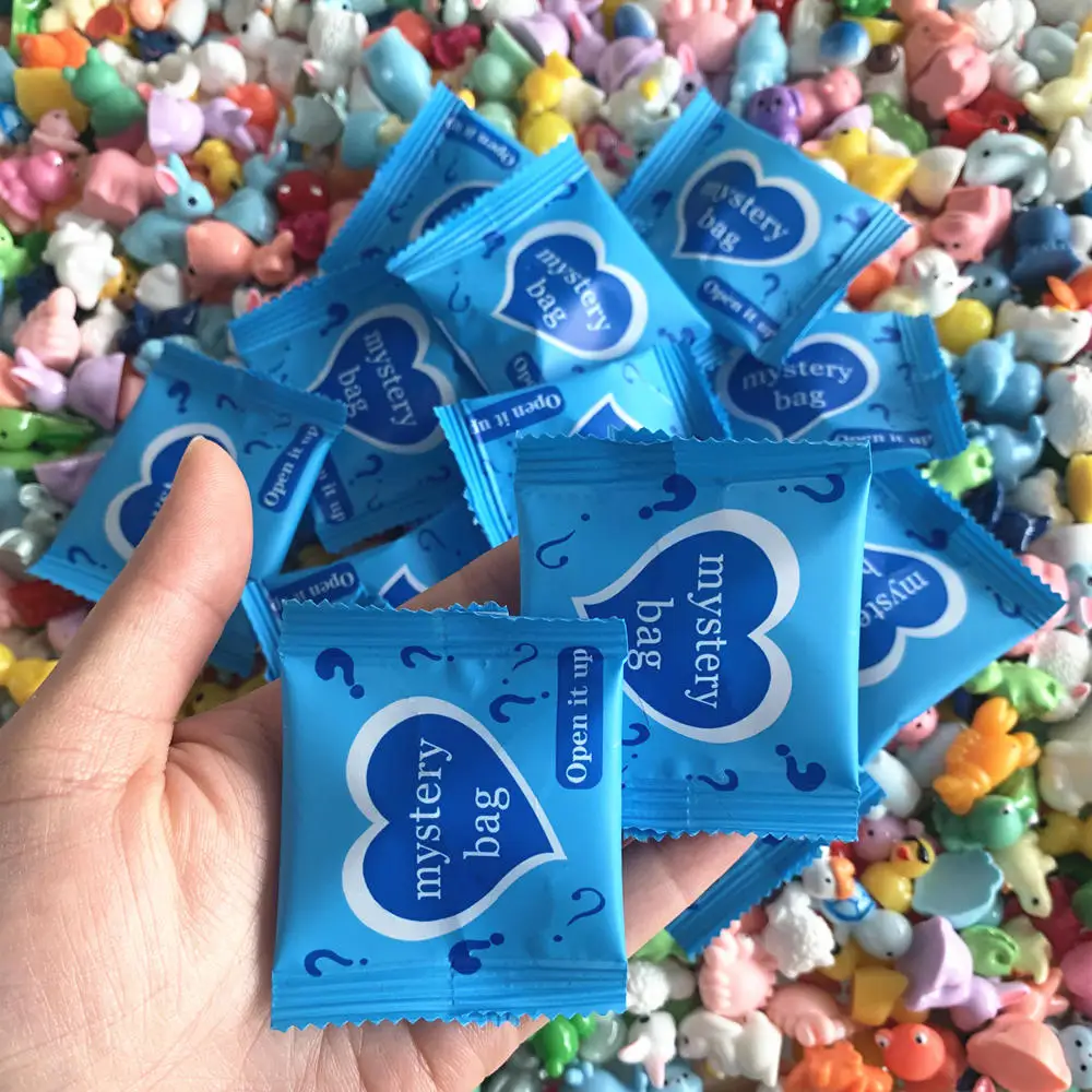 8/32/64pcs Resin Animal Mushroom Miniature Blind Bags Figurines Mystery Bag for Dollhouse Decoration, Garden Accessories, Gifts