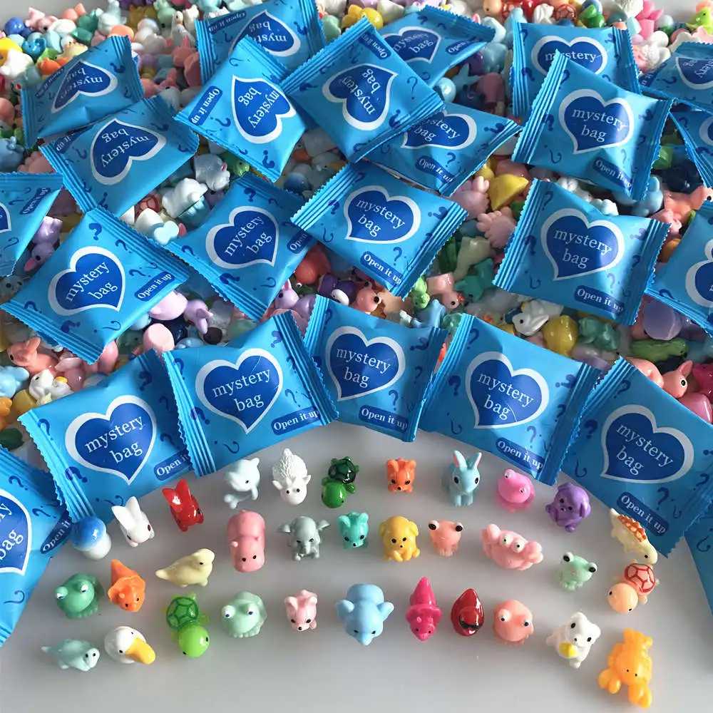 8/32/64pcs Resin Animal Mushroom Miniature Blind Bags Figurines Mystery Bag for Dollhouse Decoration, Garden Accessories, Gifts