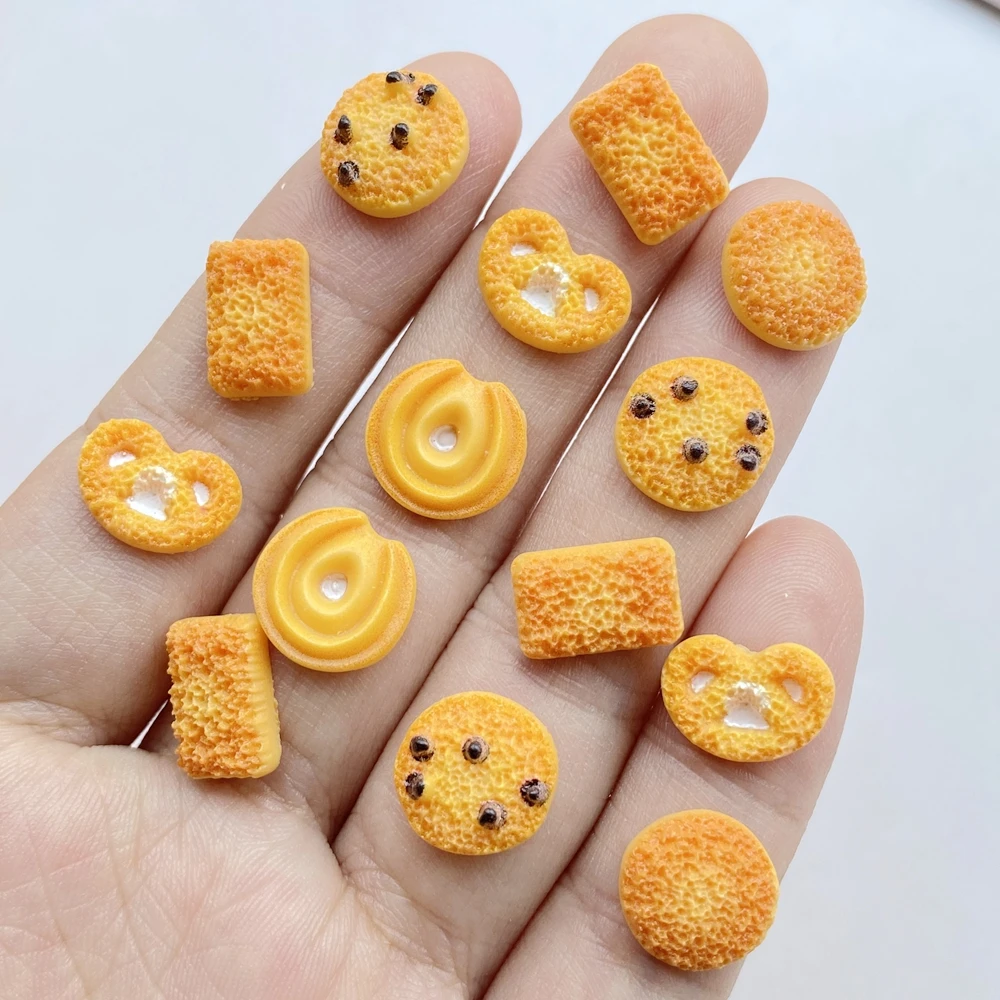 50Pcs Cute Mini Cartoon Simulated Cookies Nail Art Resin Designer Charms DIY Craft For Nail 3D Decorations Jewelry 50Pcs Cute Mini Cartoon Simulated Cookies Nail Art Resin Designer Charms DIY Craft For Nail 3D Decorations Jewelry