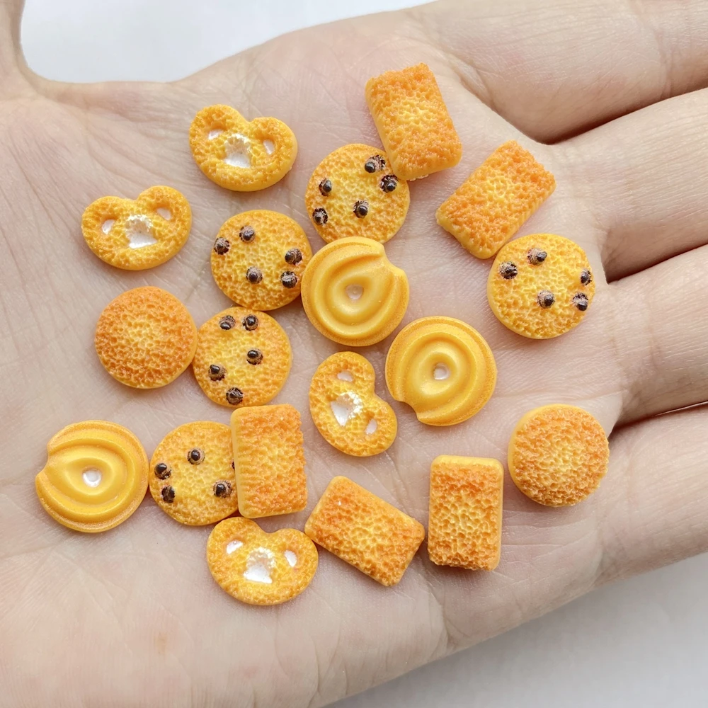 50Pcs Cute Mini Cartoon Simulated Cookies Nail Art Resin Designer Charms DIY Craft For Nail 3D Decorations Jewelry 50Pcs Cute Mini Cartoon Simulated Cookies Nail Art Resin Designer Charms DIY Craft For Nail 3D Decorations Jewelry