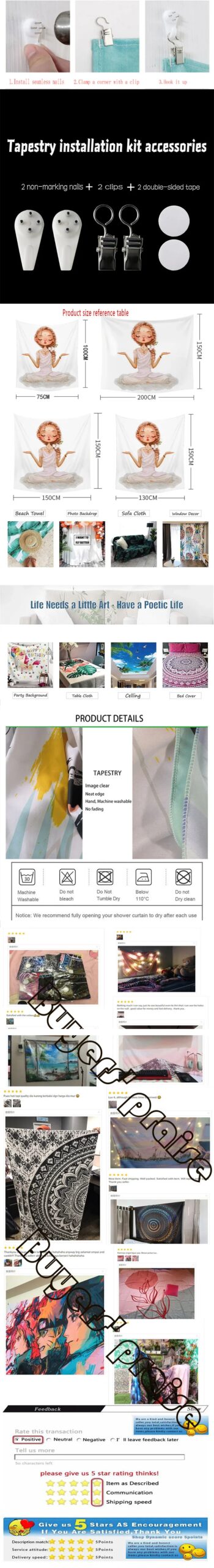 Bohemian tapestry wall hanging home decoration mushroom flowers and plants bedroom room decoration tapestry