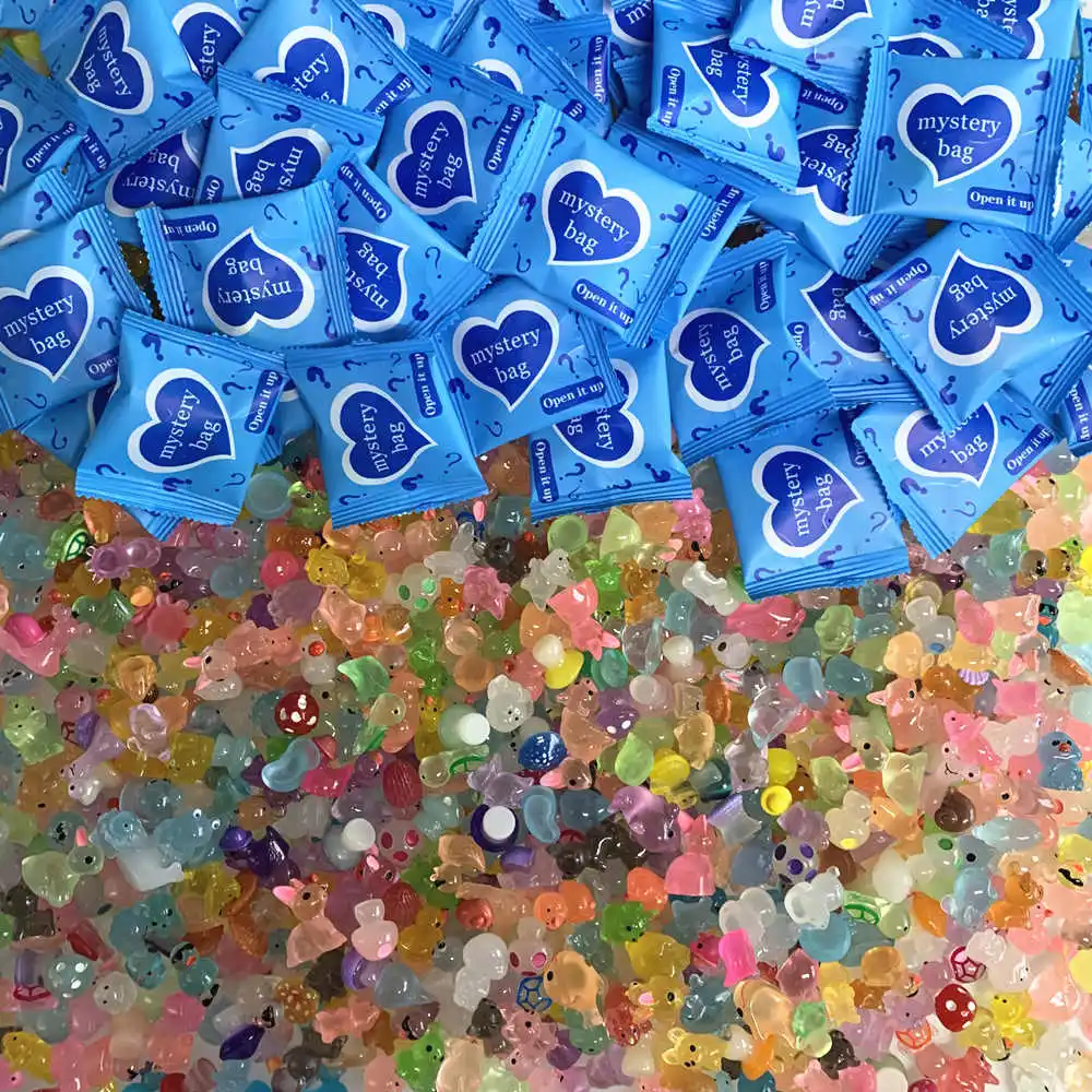 10/30/60PCS Surprise Blind Bags Luminous Animal Mushroom Figurines Miniature Mystery Bag For Potted Dollhouse Fairy Garden Decor