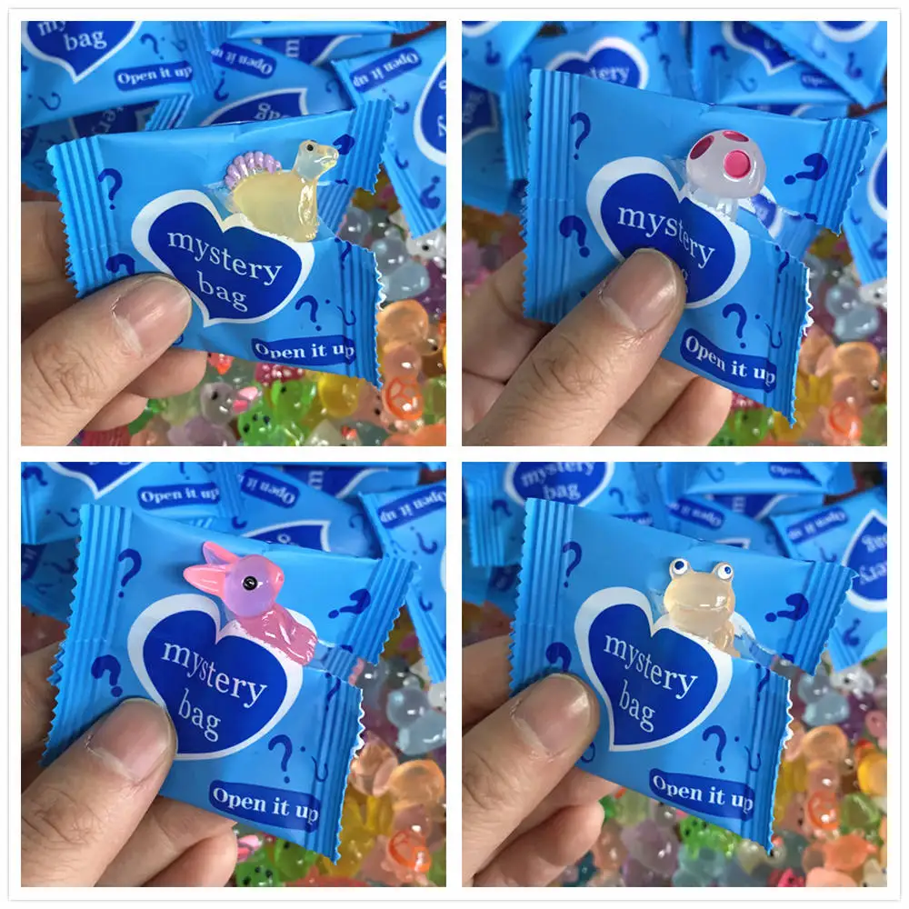 10/30/60PCS Surprise Blind Bags Luminous Animal Mushroom Figurines Miniature Mystery Bag For Potted Dollhouse Fairy Garden Decor