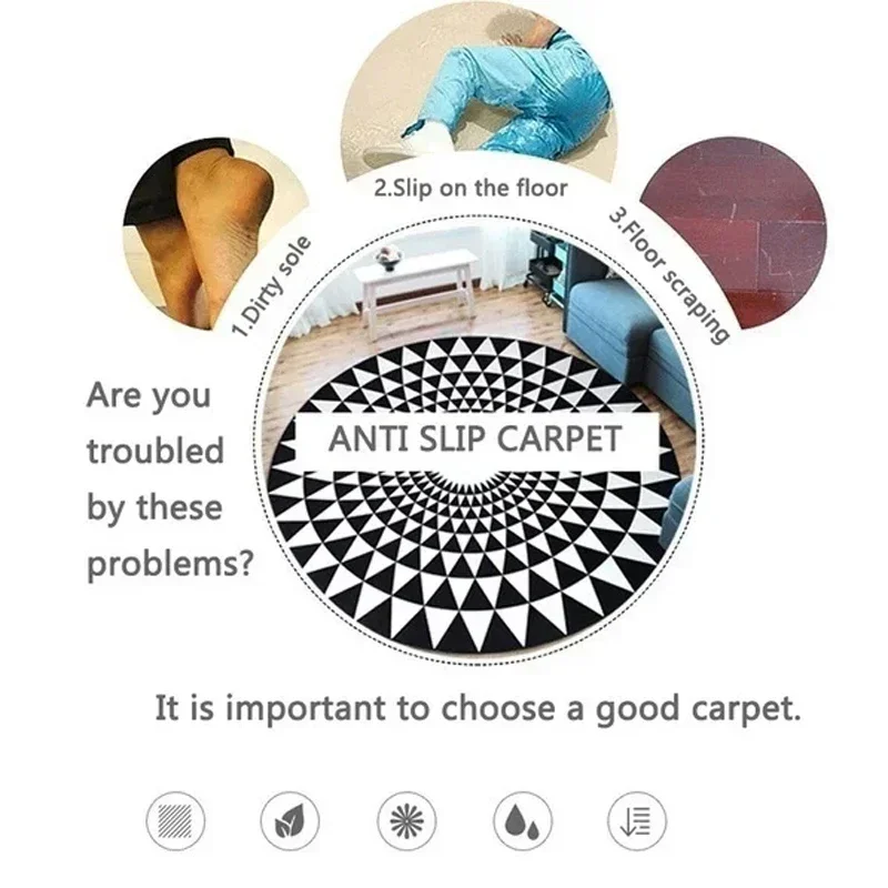 Chic Forest Mushroom Circular Area Rug Ultra-Soft Microfiber Machine Washable Perfect for Bedroom Living Room or Dorm Decoration