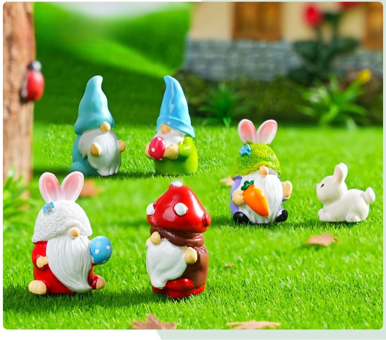 8/24PCs Mini Dwarf Doll Figurine Miniature Resin Mushroom Gnome Doll Garden Landscape Crafts Small Ornaments Desktop Decoration 8/24PCs Mini Dwarf Doll Figurine Miniature Resin Mushroom Gnome Doll Garden Landscape Crafts Small Ornaments Desktop Decoration
