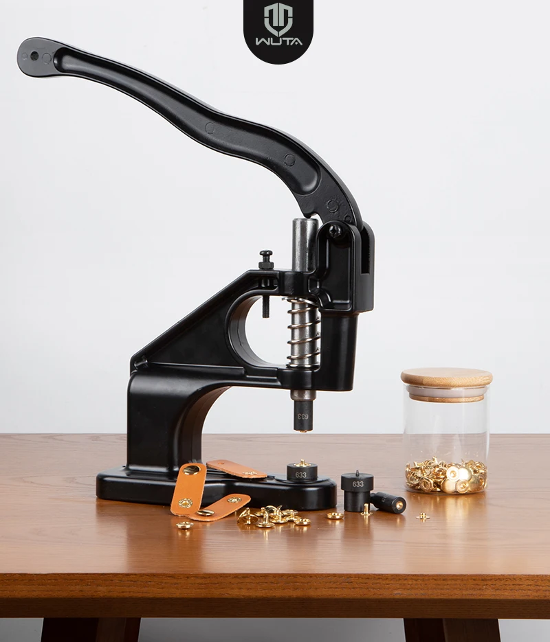 WUTA Manual Button Installation Tool Mute Punching Mushroom Rivets, Eyelet Hand Pressing (without /with Machine) DIY Craft Tools WUTA Manual Button Installation Tool Mute Punching Mushroom Rivets, Eyelet Hand Pressing (without /with Machine) DIY Craft Tools