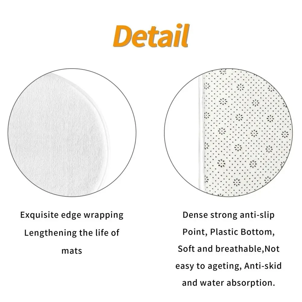 Enchanting Mushroom Round Floor Mat - Big Mushrooms & Lush Foliage on Dark Blue, Soft & Non-Slip, Magical Room Decor