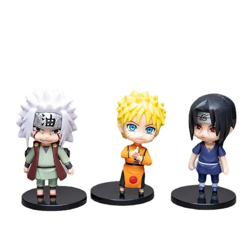 6 styles 9cm Anime Naruto Figures PVC Q Version Doll Gaara Kakashi  Figure Room Decoration Anime Figure