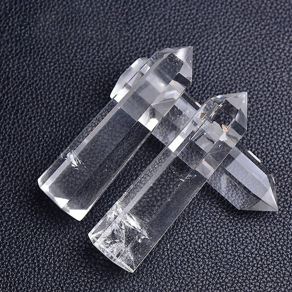 Natural Transparent Quartz Column Transparent White Crystal Hexagonal Obelisk 50-80mm Wandstone Room Living Room Decoration Gift