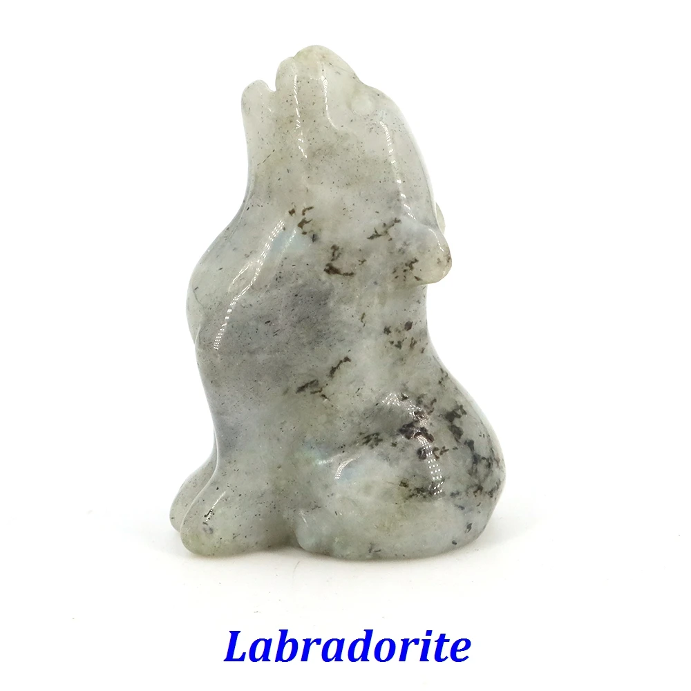 Wolf Statue Healing Crystal Carved Natural Stone Quartz Labradorite Animal Figurine Craft Chakra Meditation Home Decoration Gift Wolf Statue Healing Crystal Carved Natural Stone Quartz Labradorite Animal Figurine Craft Chakra Meditation Home Decoration Gift
