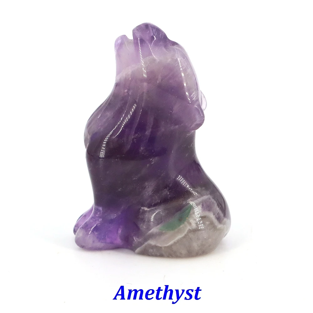 Wolf Statue Healing Crystal Carved Natural Stone Quartz Labradorite Animal Figurine Craft Chakra Meditation Home Decoration Gift Wolf Statue Healing Crystal Carved Natural Stone Quartz Labradorite Animal Figurine Craft Chakra Meditation Home Decoration Gift