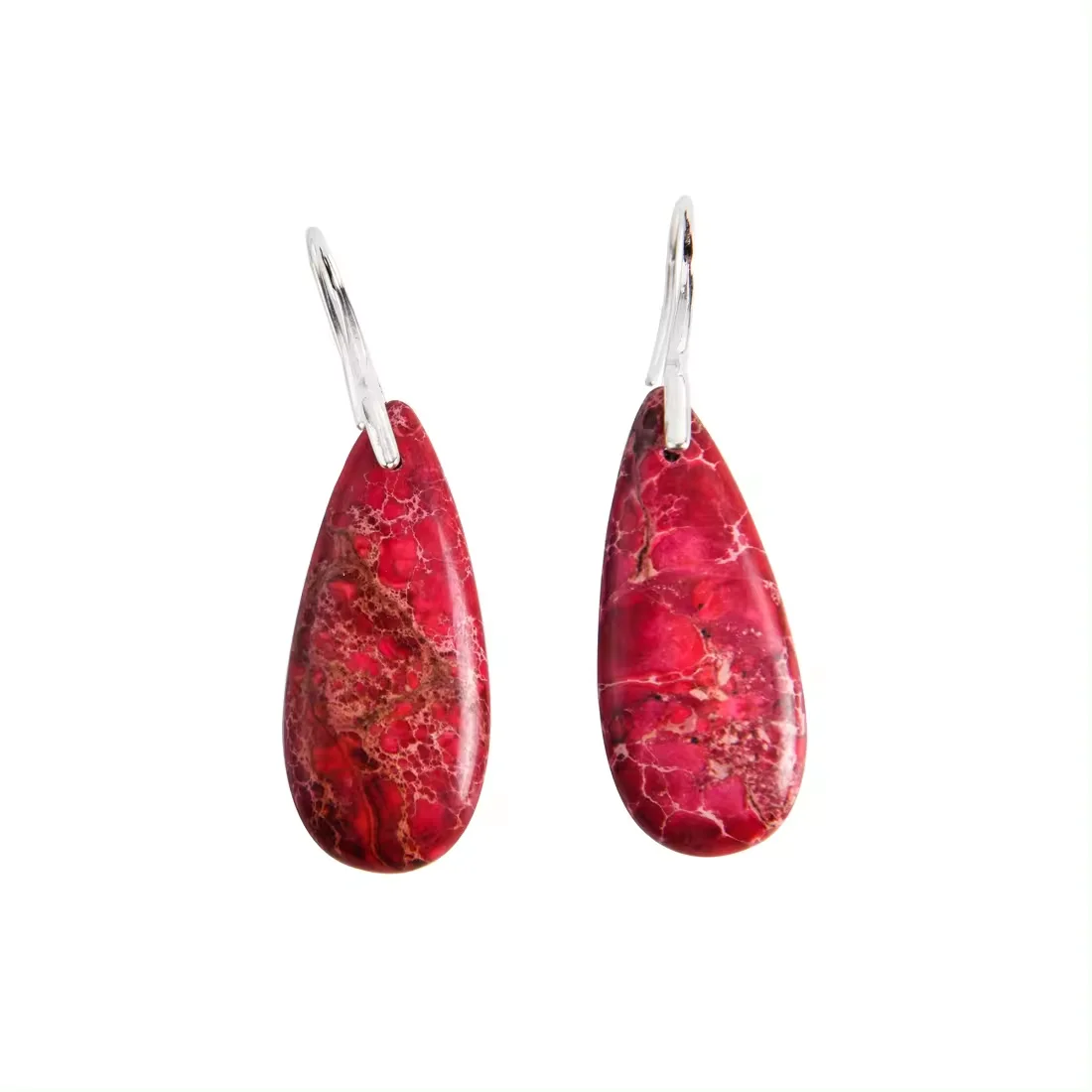 Imperial Jasper Stone Drop Earrings for Women Crystal Teardrop Shape Dangle Earring Premium Earrings Elegant Teardrop Jewelry