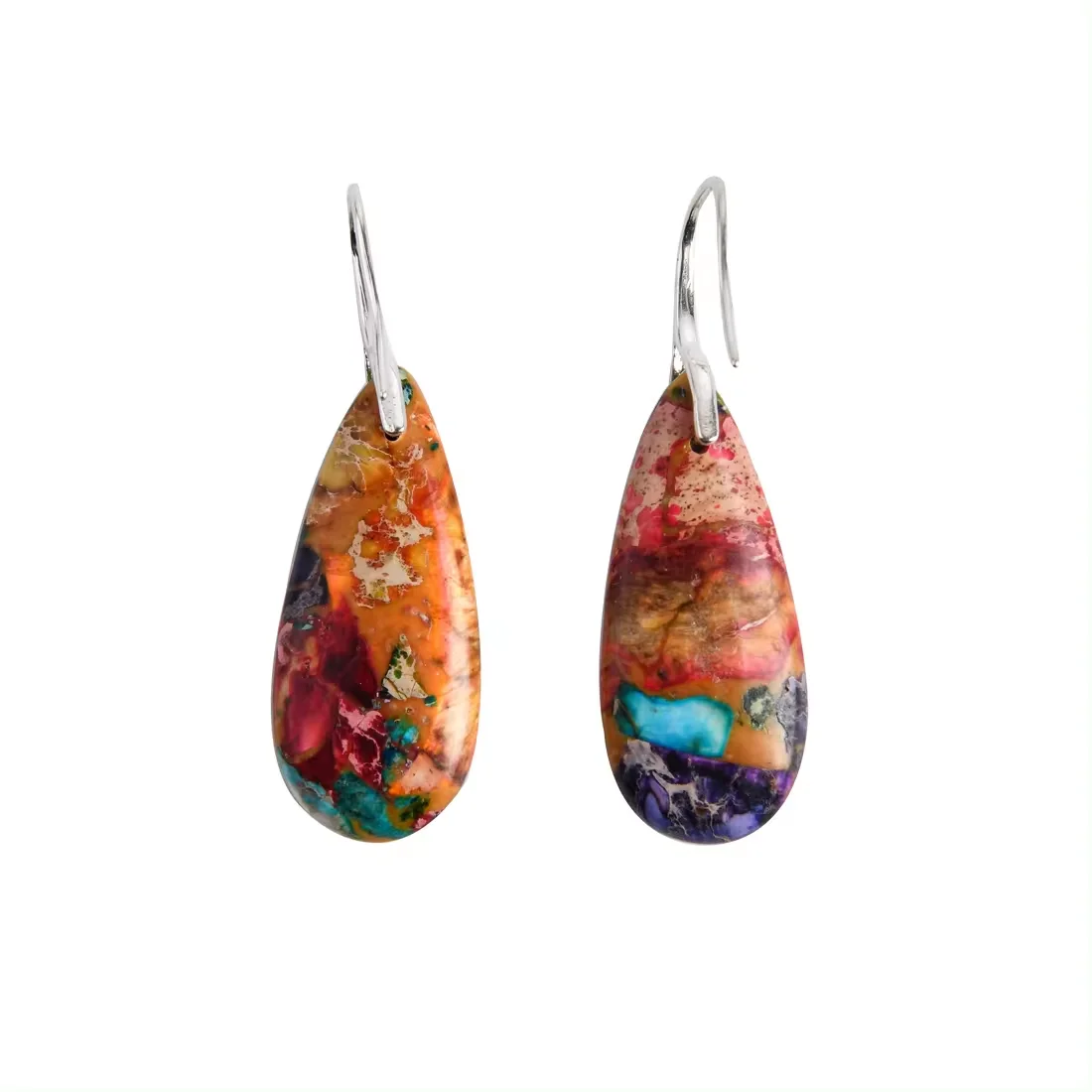 Imperial Jasper Stone Drop Earrings for Women Crystal Teardrop Shape Dangle Earring Premium Earrings Elegant Teardrop Jewelry