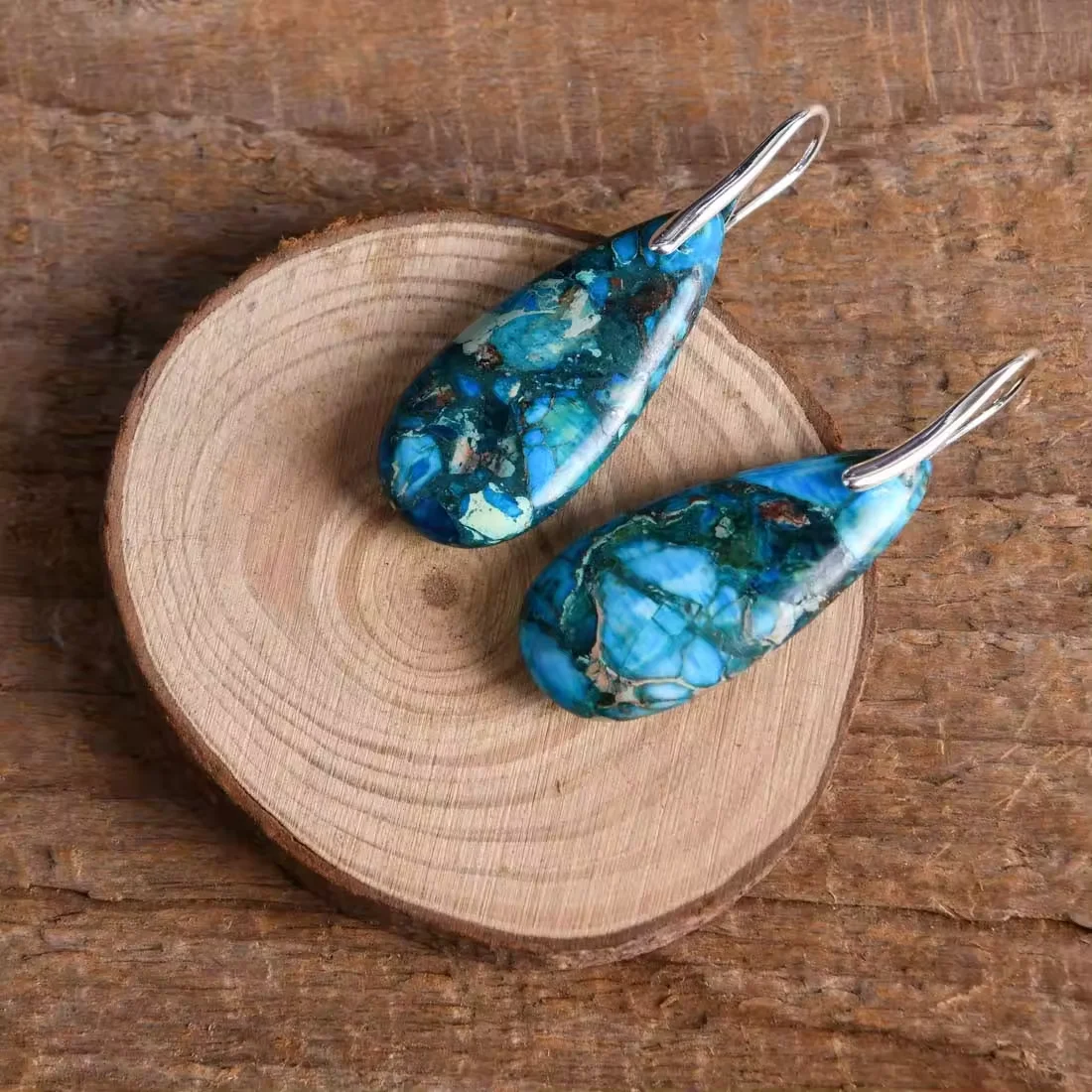 Imperial Jasper Stone Drop Earrings for Women Crystal Teardrop Shape Dangle Earring Premium Earrings Elegant Teardrop Jewelry