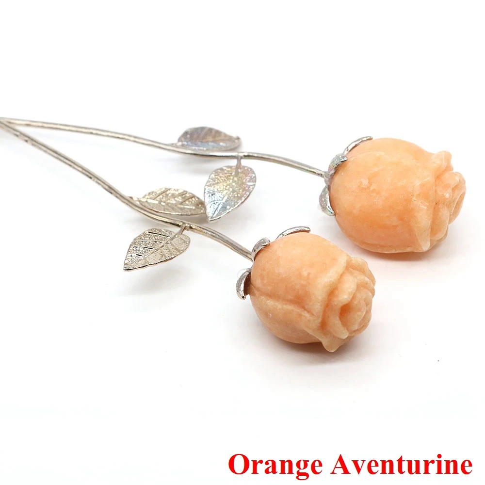 Crystal Carved Rose Flower Natural Stone Amethyst Quartz Gemstone Craft Party Home Decoration Valentines Day Wedding Guest Gifts