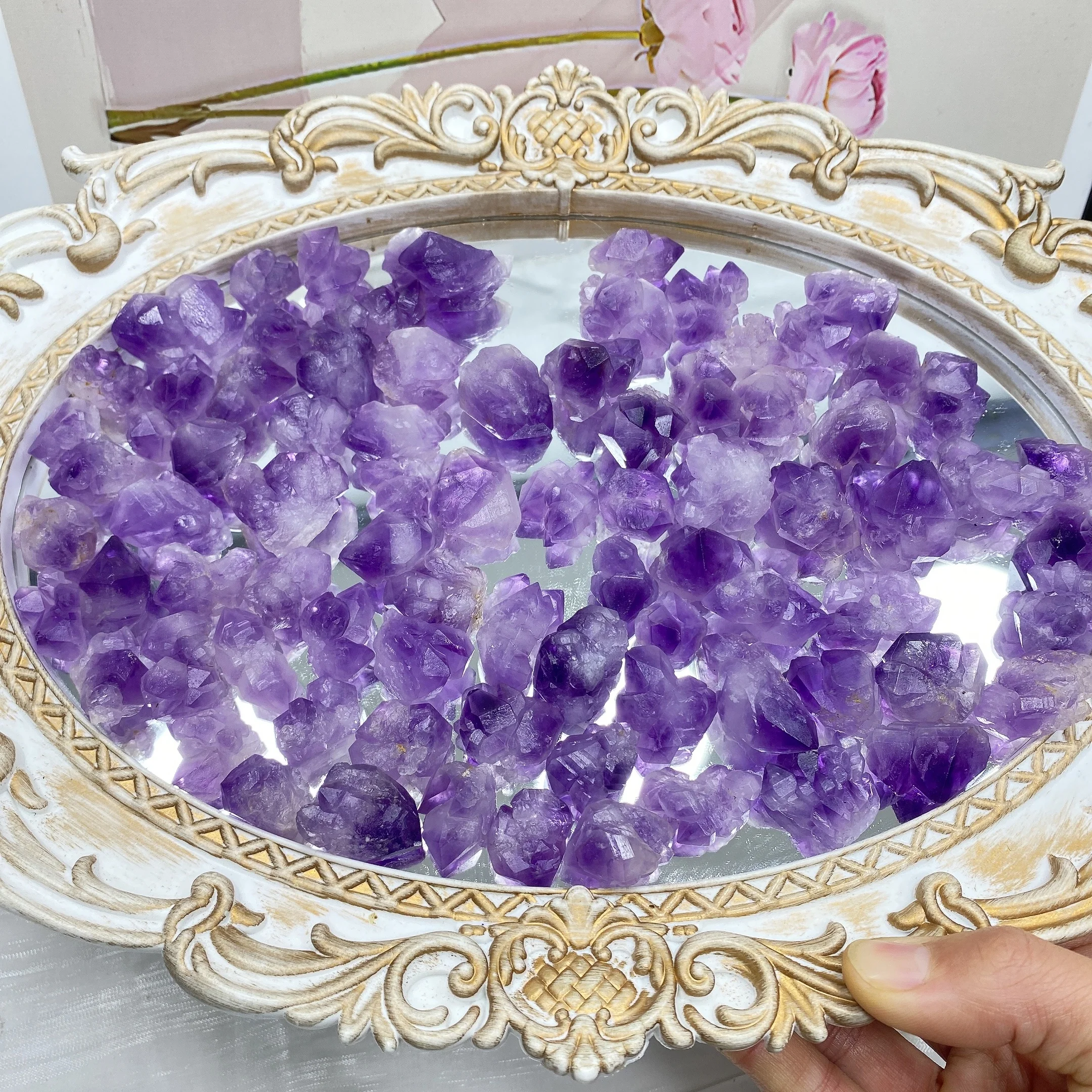 Natural Amethyst Flower Quartz Irregular Raw Stone Mineral Specimen Crystal Home Decoration Aquarium Decoration Crystal Gravel
