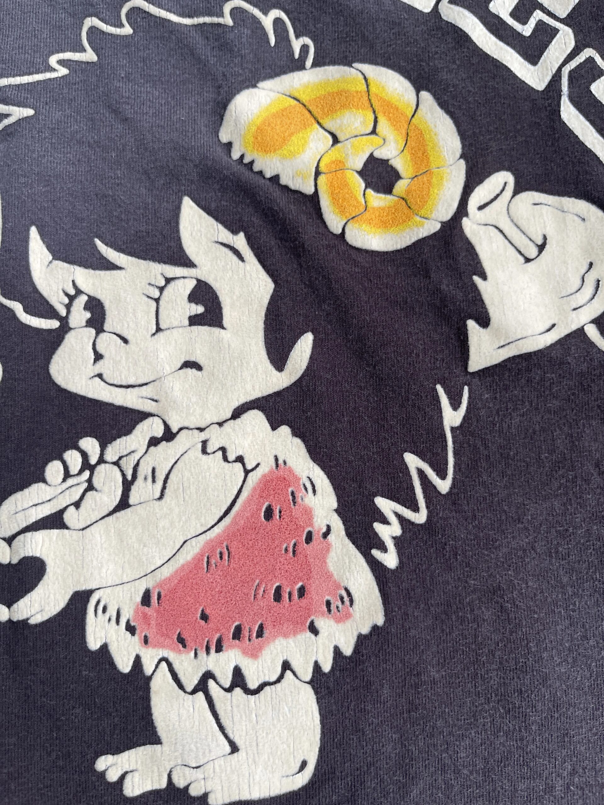 New High Quality SAINT Angel Baby Pattern Printed Retro Vintage High Street Loose Washed Short Sleeve Cotton Oversize T-shirt