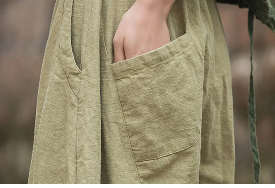 Elegant Women's Cotton Linen Baggy Cargo Pants Vintage Elastic Waist Yoga Trousers Loose Casual Long Wide Leg Oversize Clothes