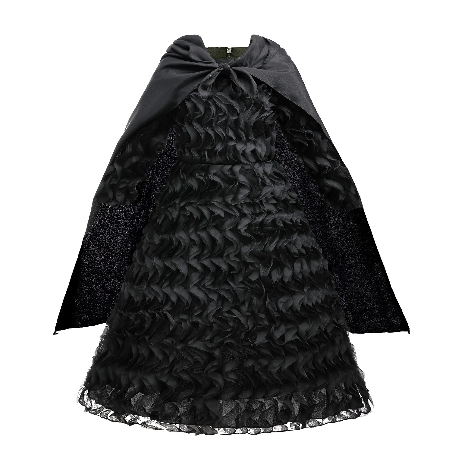 Witch Elphaba Dress for Girl Children Princess Dress With Detachable Cape Witch Hat Magic Broom Halloween Cosplay Costume