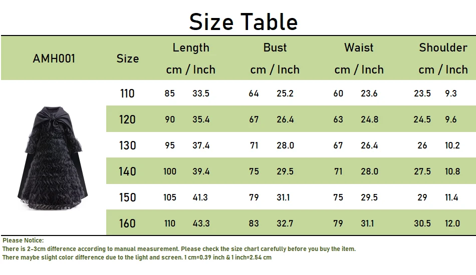 Witch Elphaba Dress for Girl Children Princess Dress With Detachable Cape Witch Hat Magic Broom Halloween Cosplay Costume