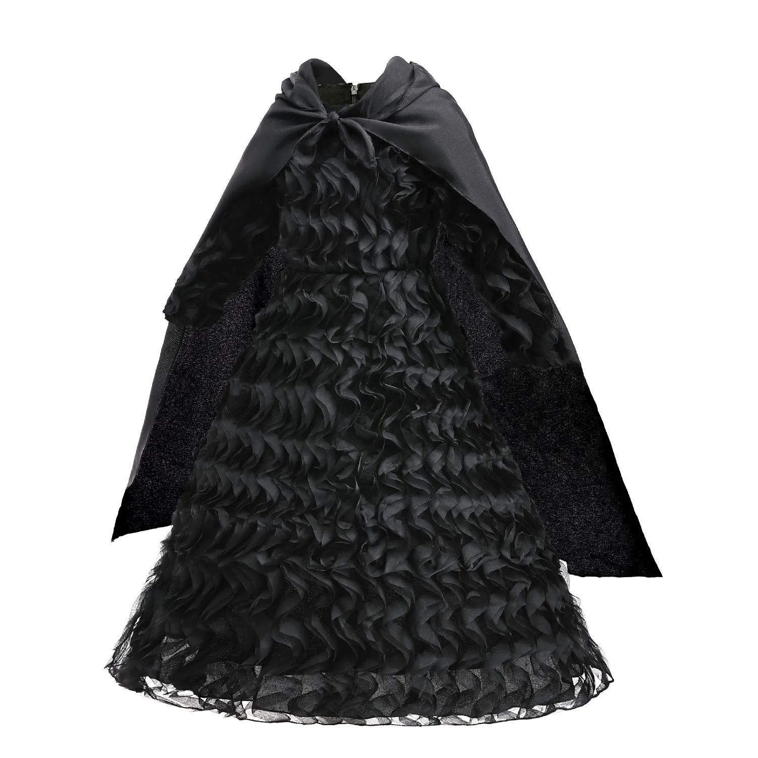 Witch Elphaba Dress for Girl Children Princess Dress With Detachable Cape Witch Hat Magic Broom Halloween Cosplay Costume