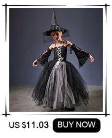 Fairytale Green Witch Dress with Hat Broom Glamour Kids Halloween Fancy Gown Tutu Robe Costume Gothic Girls Cosplay Clothing