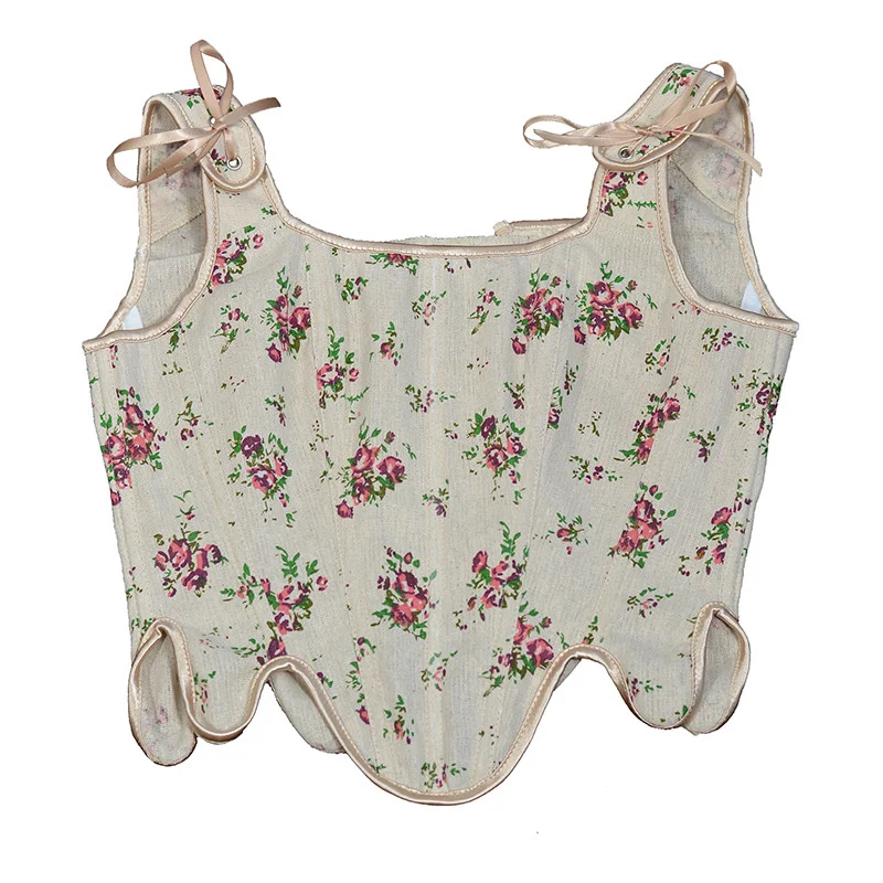 Fashion Lolita Shirt Women Tank Tops Camis Harajuku Vintage y2k Corset Woman Clothing Blusas Sexy Ladies Crop Top Camiseta Mujer