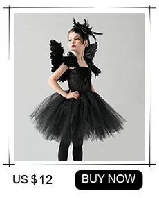 Girls Gothic Halloween Ghost Witch Costume Flare Sleeve Kids Gown Robe Tutu Dress with Witch Hat for Purim Carnival Party
