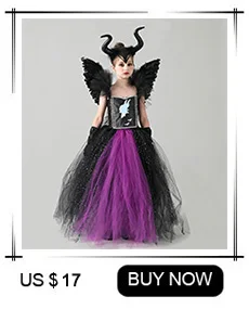 Girls Gothic Halloween Ghost Witch Costume Flare Sleeve Kids Gown Robe Tutu Dress with Witch Hat for Purim Carnival Party