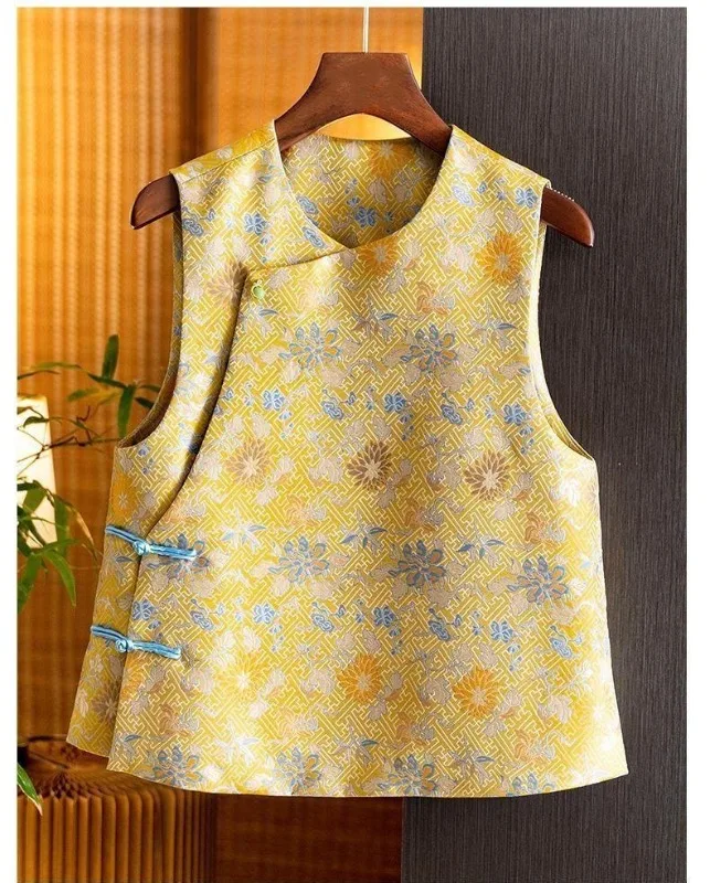 Thin Vest for Women Clothing Ethnic Style Embroidery Vintage Clothes Streetwear Coats Women Jackets Chinese style Casual Summer