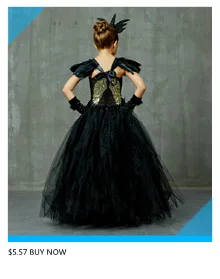 Glittery Black & Purple Kids Evil Witch Tutu Dress Girls Dark Fairy Witch Tutu Halloween Cosplay Costume With Horns and Wings