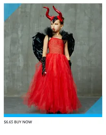 Glittery Black & Purple Kids Evil Witch Tutu Dress Girls Dark Fairy Witch Tutu Halloween Cosplay Costume With Horns and Wings