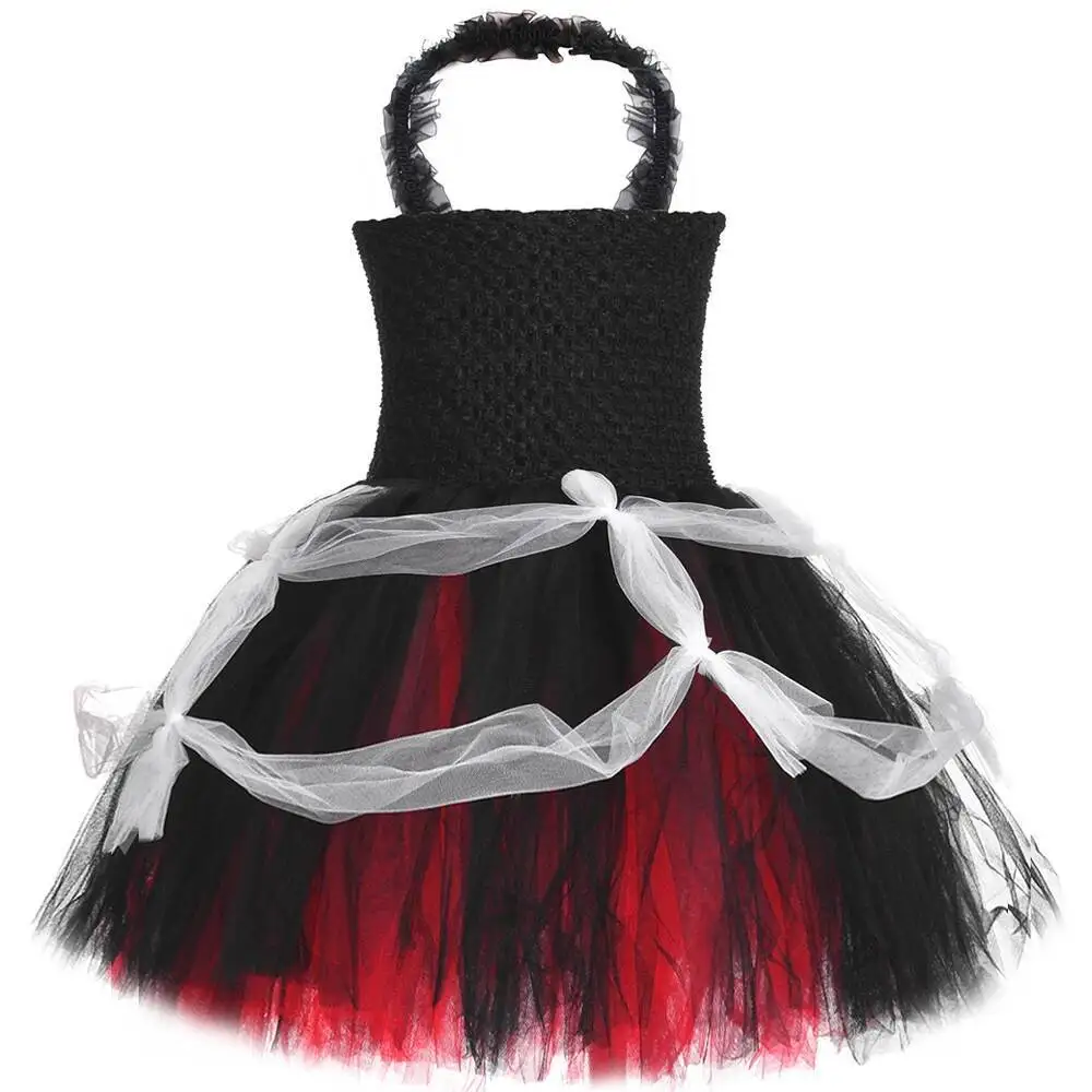 Widow Spider Halloween Costumes for Girls Spider Witch Fancy Tutu Dress Children Carnival Party Outfits Kids Disguise Clothes