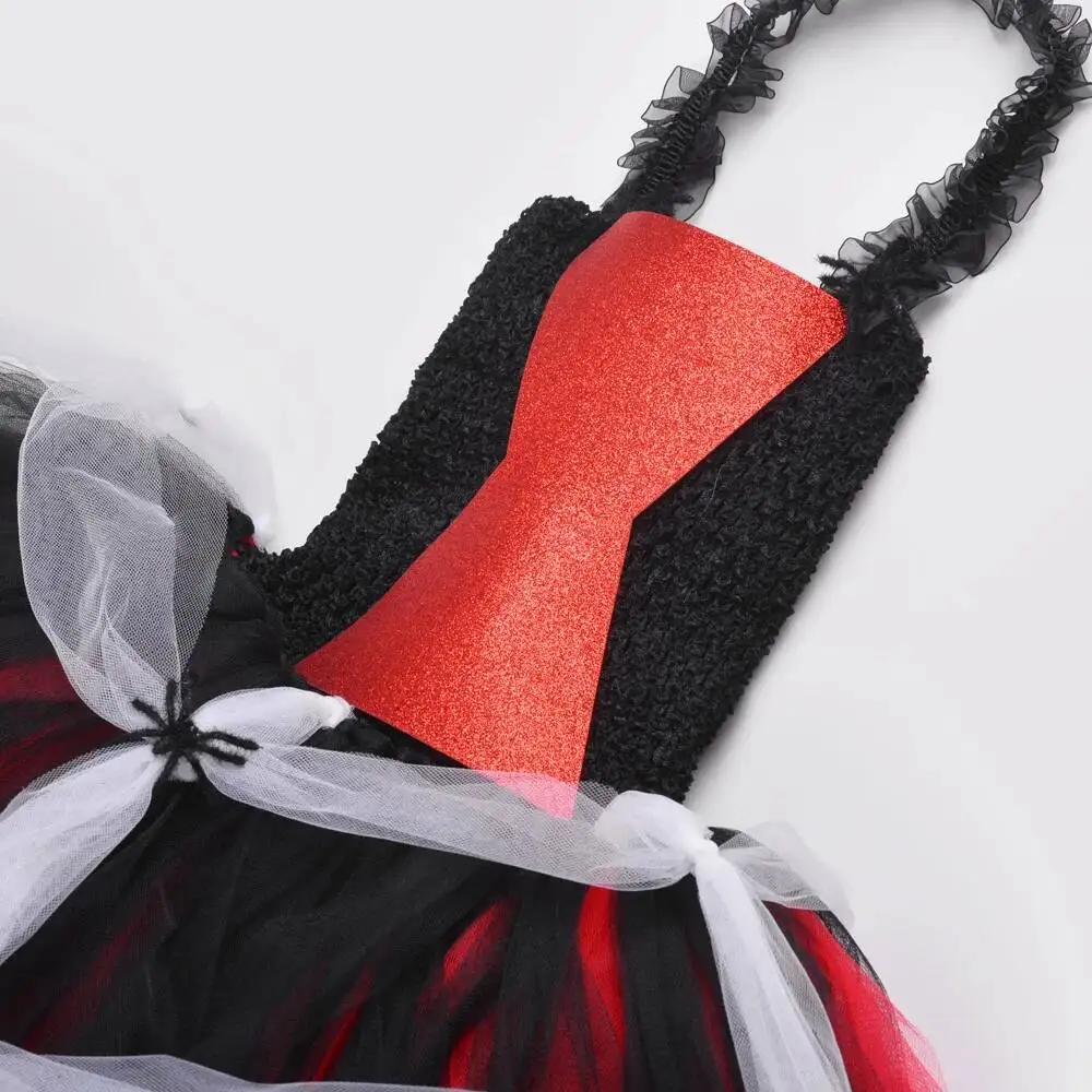 Widow Spider Halloween Costumes for Girls Spider Witch Fancy Tutu Dress Children Carnival Party Outfits Kids Disguise Clothes