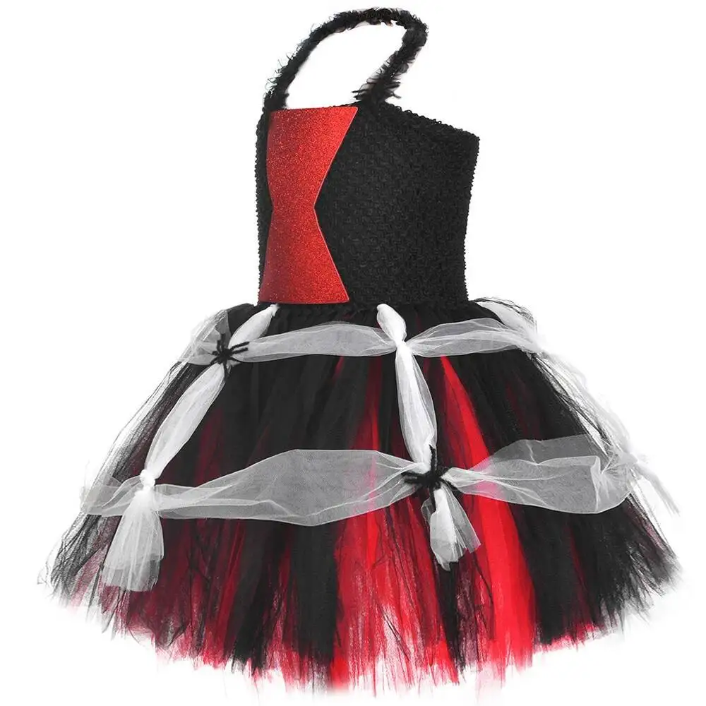 Widow Spider Halloween Costumes for Girls Spider Witch Fancy Tutu Dress Children Carnival Party Outfits Kids Disguise Clothes
