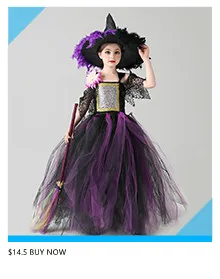 Fairytale Sparkly Bat Witch Halloween Costume Girls Vampire Tutu Dress with Broom Hat Kids Role Play Cosplay Party Fancy Dress