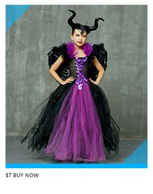 Fairytale Sparkly Bat Witch Halloween Costume Girls Vampire Tutu Dress with Broom Hat Kids Role Play Cosplay Party Fancy Dress