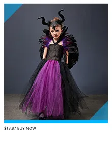 Fairytale Sparkly Bat Witch Halloween Costume Girls Vampire Tutu Dress with Broom Hat Kids Role Play Cosplay Party Fancy Dress
