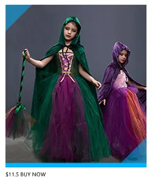 Fairytale Sparkly Bat Witch Halloween Costume Girls Vampire Tutu Dress with Broom Hat Kids Role Play Cosplay Party Fancy Dress