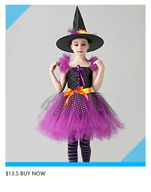 Fairytale Sparkly Bat Witch Halloween Costume Girls Vampire Tutu Dress with Broom Hat Kids Role Play Cosplay Party Fancy Dress