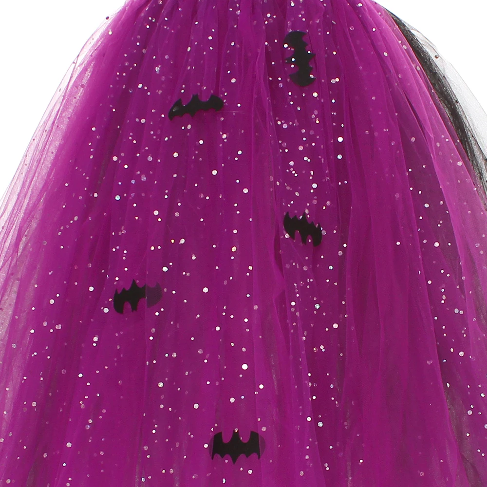 Fairytale Sparkly Bat Witch Halloween Costume Girls Vampire Tutu Dress with Broom Hat Kids Role Play Cosplay Party Fancy Dress Fairytale Sparkly Bat Witch Halloween Costume Girls Vampire Tutu Dress with Broom Hat Kids Role Play Cosplay Party Fancy Dress