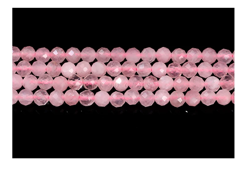 Natural Faceted Pink Quartz Beads 2 3 4mm Loose Spacer Seed Gems Small Bead for Jewelry Making Diy Necklace Bracelet Accessory