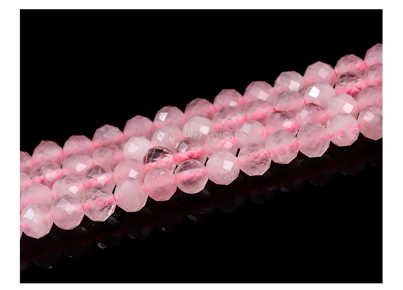 Natural Faceted Pink Quartz Beads 2 3 4mm Loose Spacer Seed Gems Small Bead for Jewelry Making Diy Necklace Bracelet Accessory