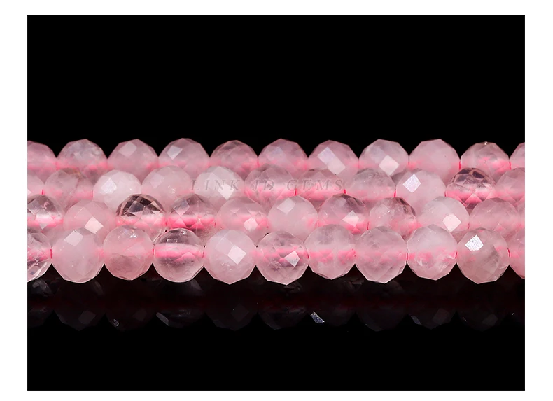 Natural Faceted Pink Quartz Beads 2 3 4mm Loose Spacer Seed Gems Small Bead for Jewelry Making Diy Necklace Bracelet Accessory