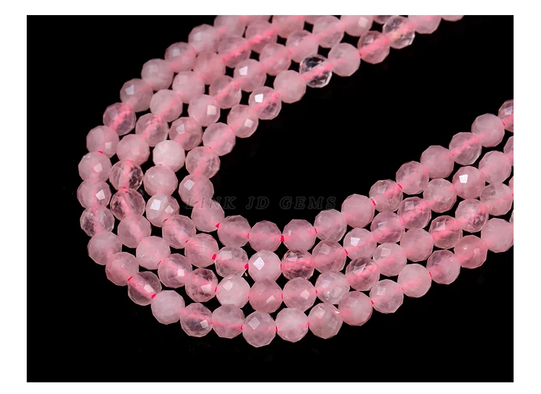 Natural Faceted Pink Quartz Beads 2 3 4mm Loose Spacer Seed Gems Small Bead for Jewelry Making Diy Necklace Bracelet Accessory