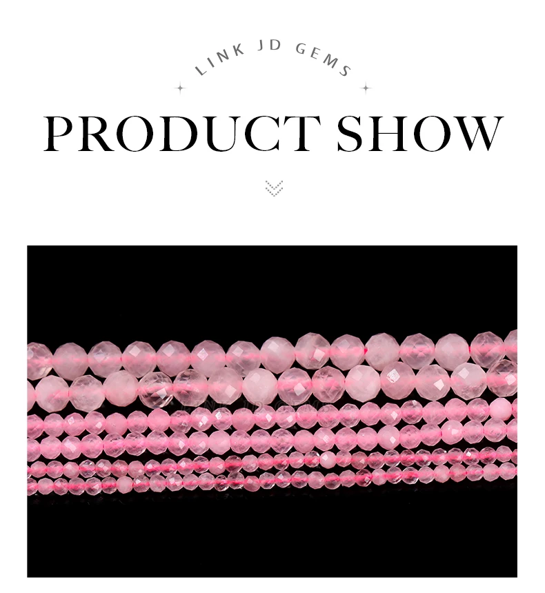 Natural Faceted Pink Quartz Beads 2 3 4mm Loose Spacer Seed Gems Small Bead for Jewelry Making Diy Necklace Bracelet Accessory